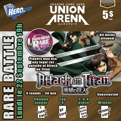 Union Arena Rare Battle Event - Attack on Titan - Lundi le 22 Septembre 19h